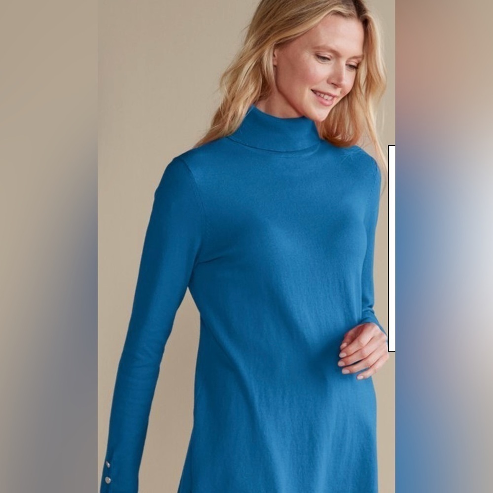 NEW Soft Surroundings Deidre Sweater Legion Blue Size Small NWT